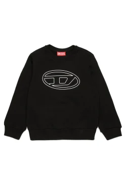Sweatshirts>DIESEL Oval D branded crew-neck sweatshirt black