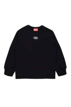 Activewear | Activewear>DIESEL Oval D branded crew-neck sweatshirt black