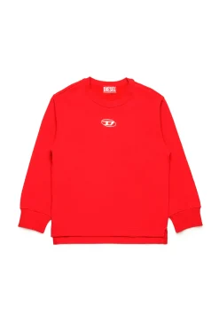 Activewear | Activewear>DIESEL Oval D branded crew-neck sweatshirt red