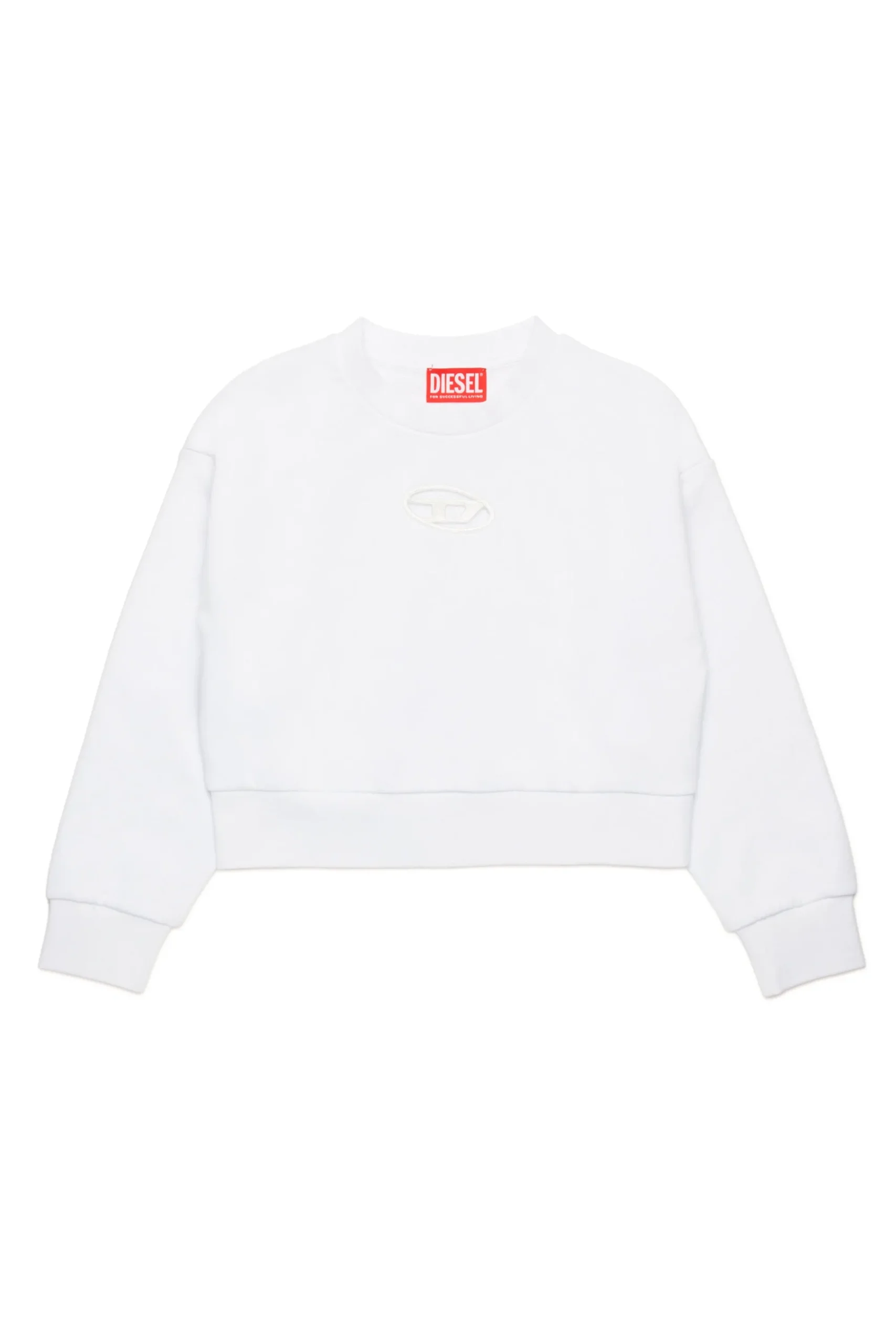 Sweatshirts | Oval D By Diesel>DIESEL Oval D branded crew-neck sweatshirt white