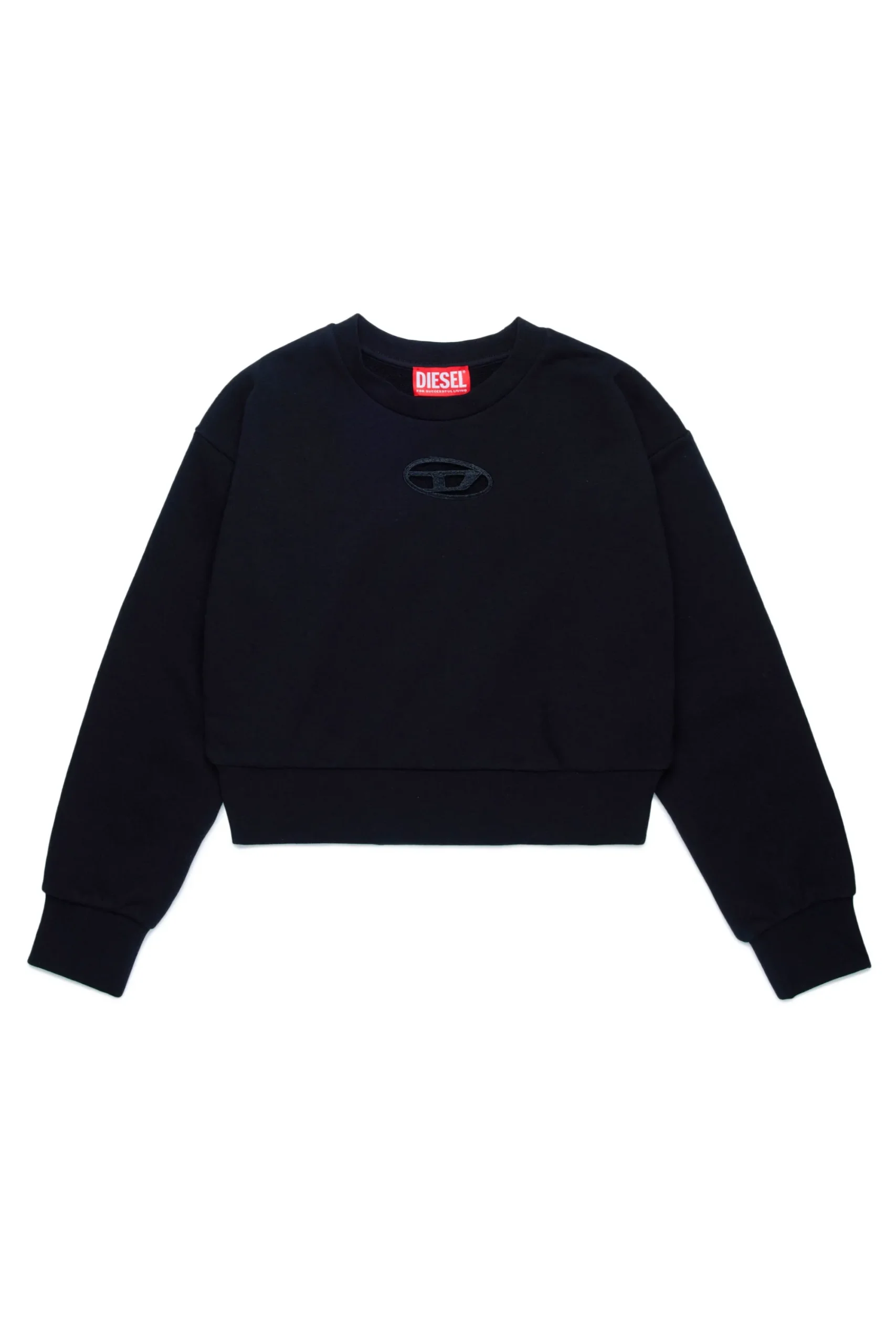 Sweatshirts>DIESEL Oval D branded crew-neck sweatshirt black