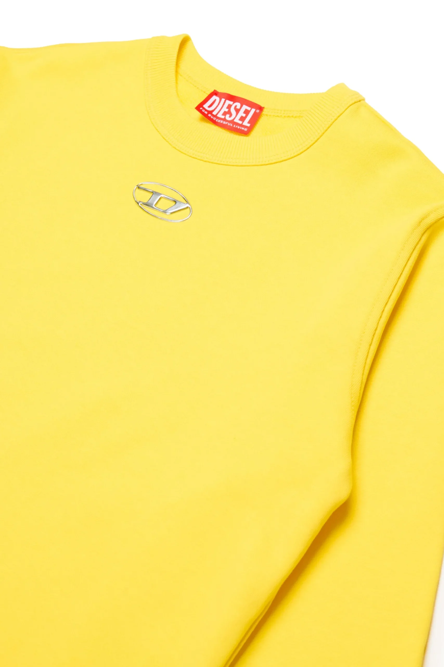 Sweatshirts>DIESEL Oval D branded crew-neck sweatshirt lemon yellow