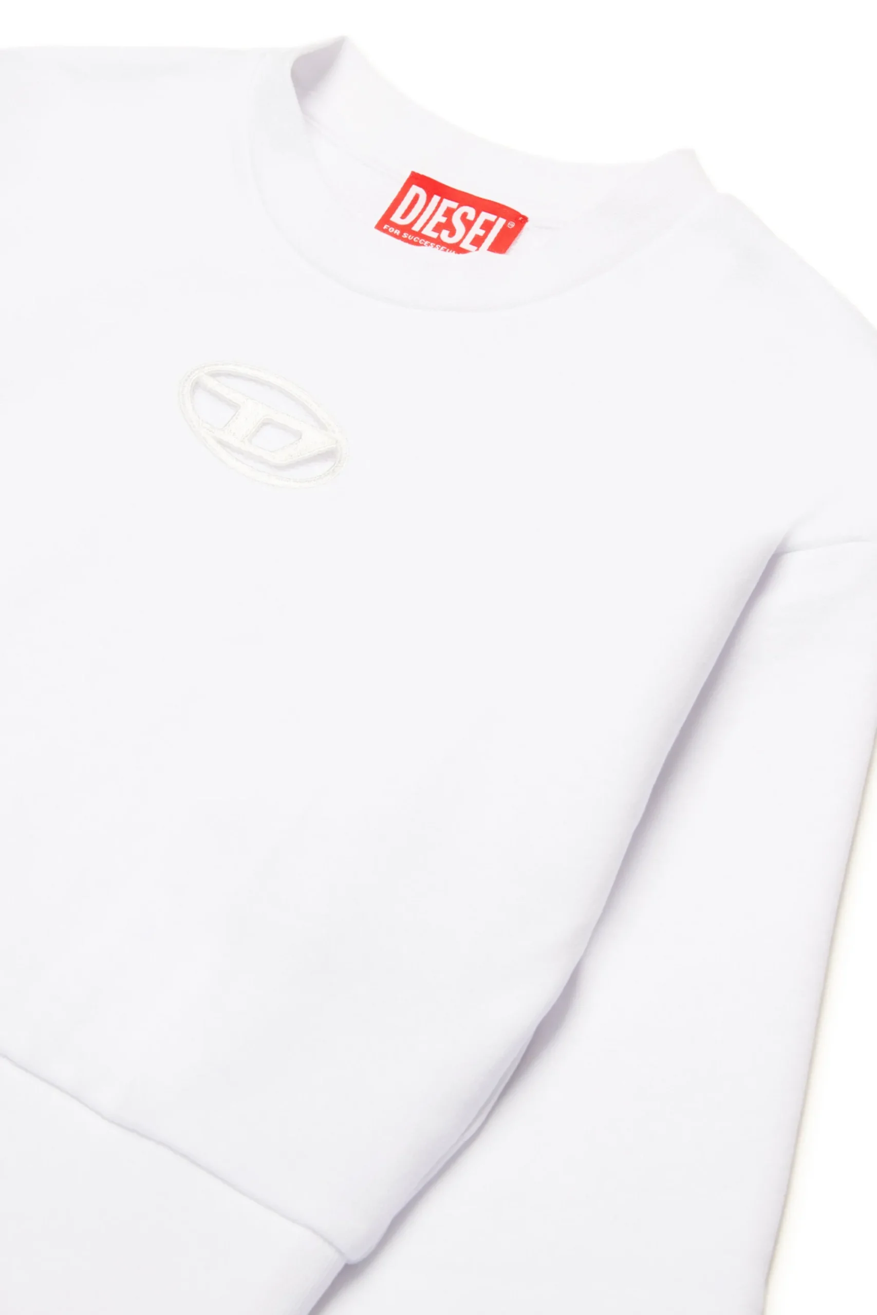 Sweatshirts | Oval D By Diesel>DIESEL Oval D branded crew-neck sweatshirt white