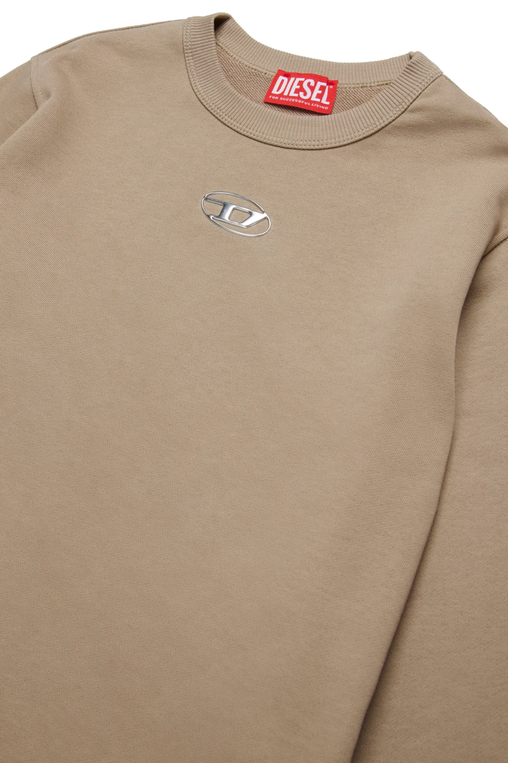 Sweatshirts>DIESEL Oval D branded crew-neck sweatshirt sand