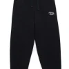 Pants>DIESEL Oval D branded fleece jogger trousers black