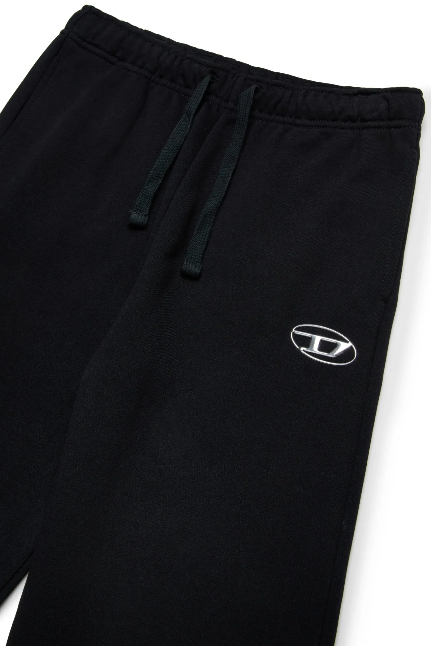 Pants>DIESEL Oval D branded fleece jogger trousers black