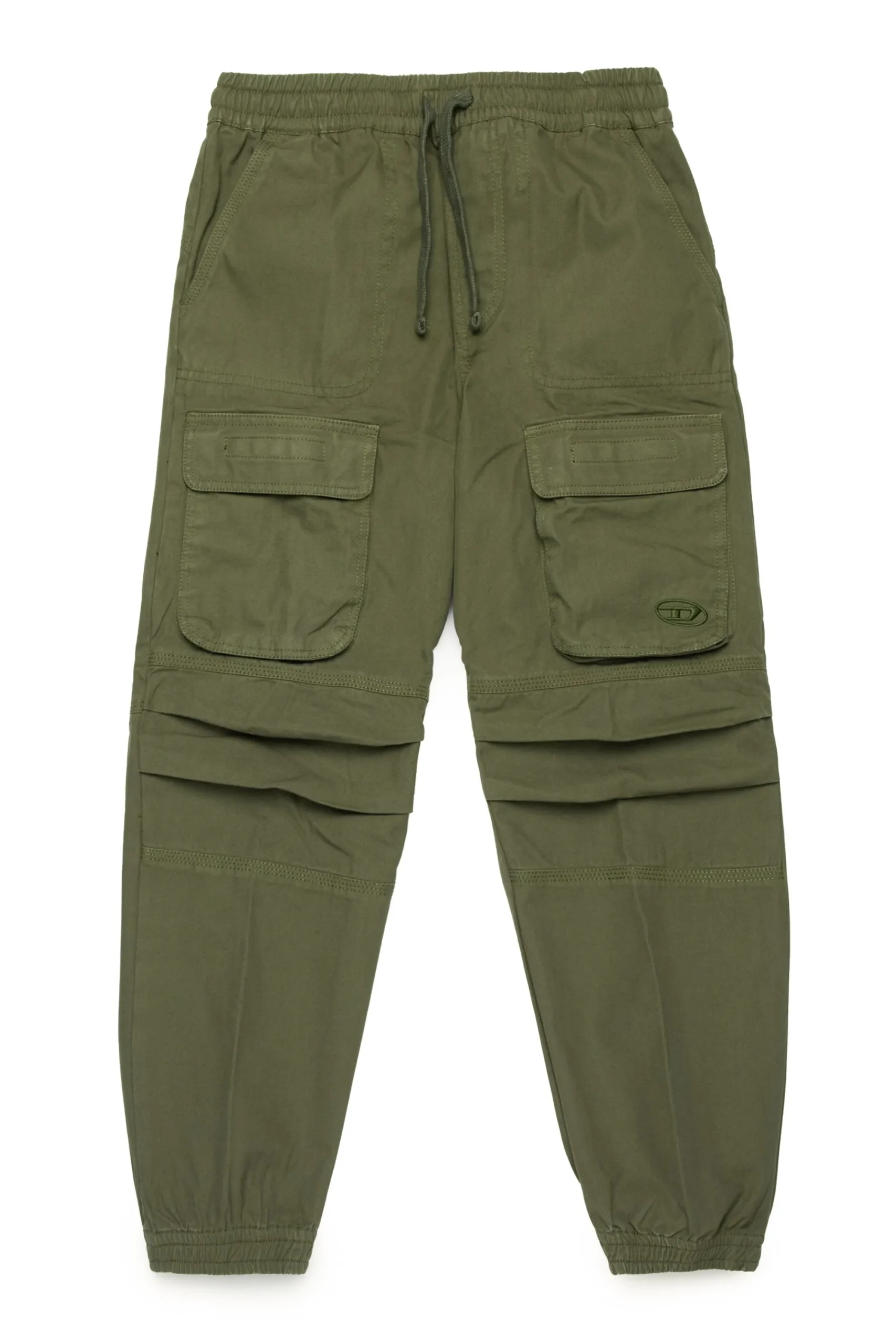 Pants | Pants>DIESEL Oval D branded gabardine cargo trousers dark olive green