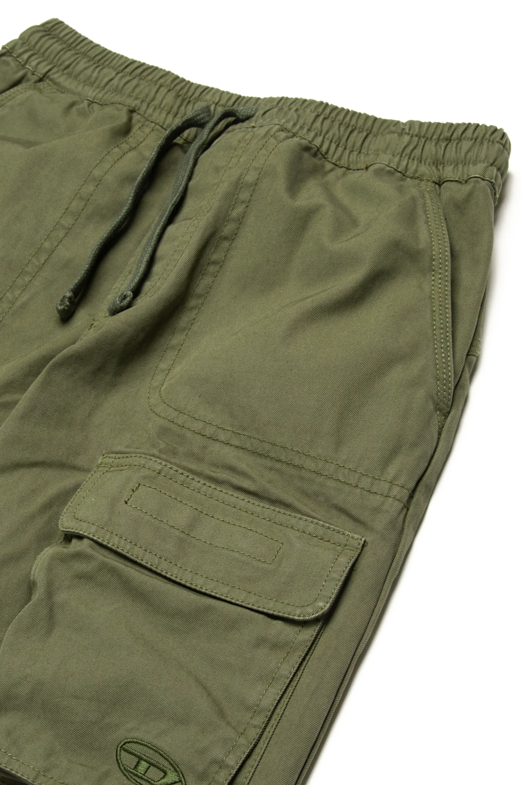 Pants | Pants>DIESEL Oval D branded gabardine cargo trousers dark olive green