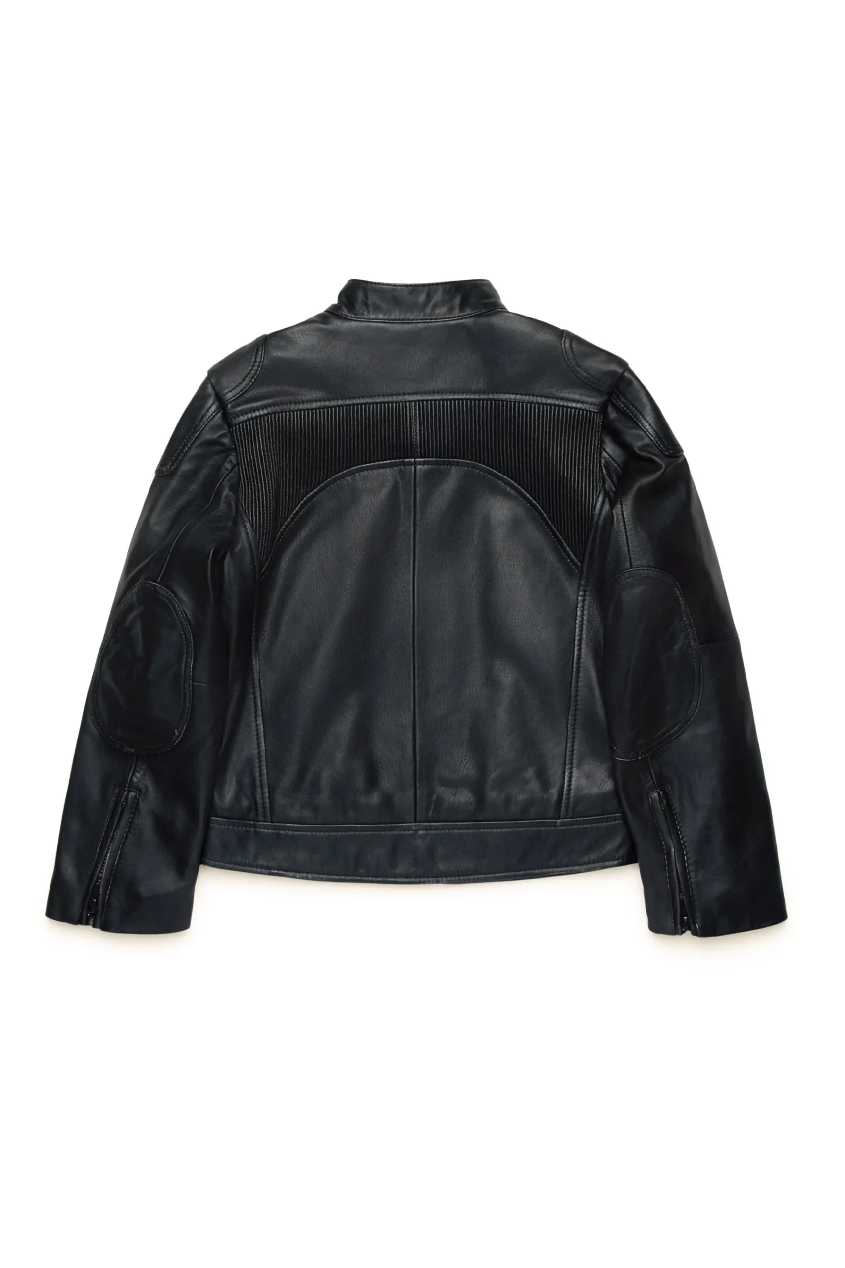 Jackets And Padded Jackets>DIESEL Oval D branded leather biker jacket black