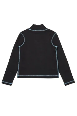 T-Shirts>DIESEL Oval D branded ribbed turtleneck black