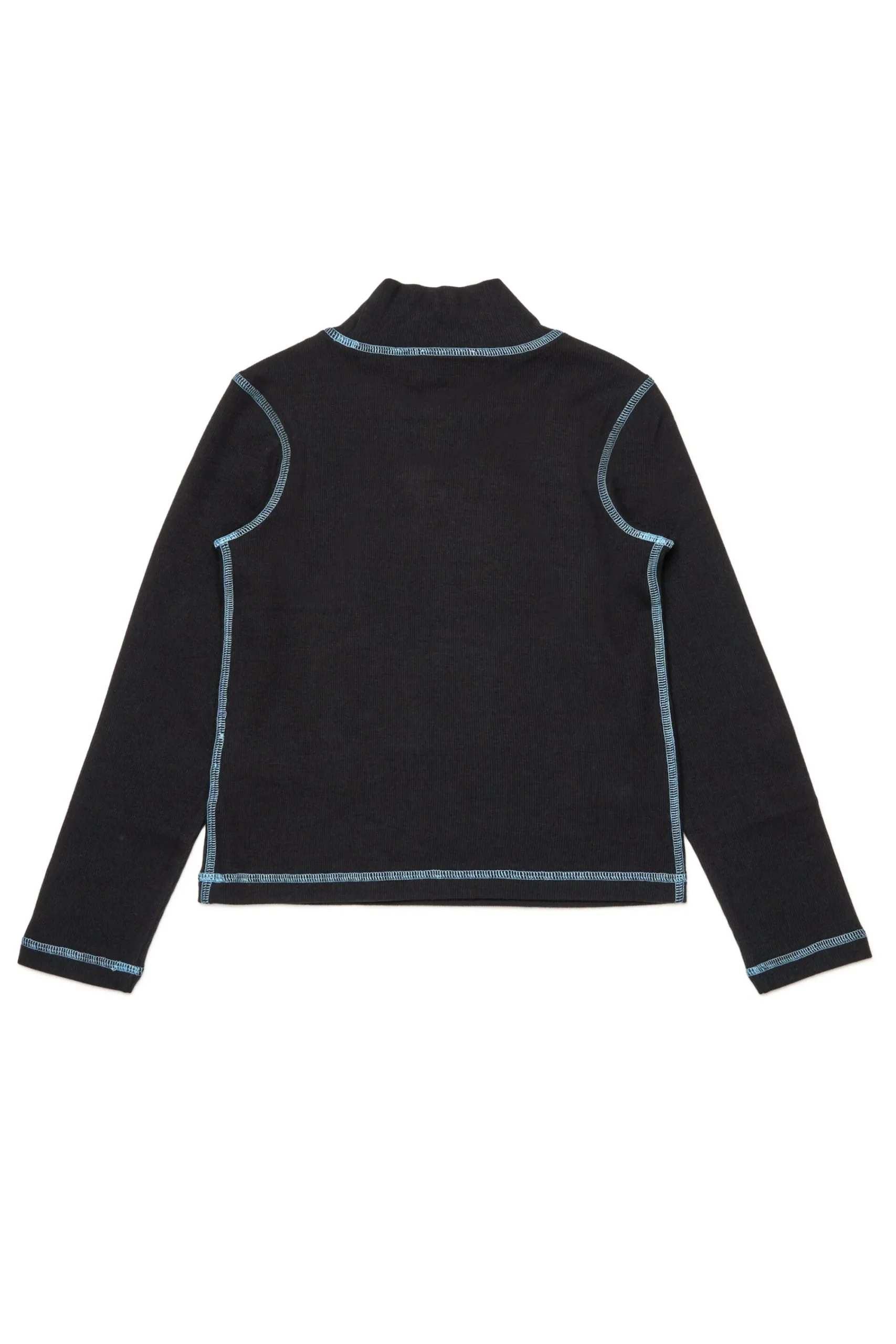 T-Shirts>DIESEL Oval D branded ribbed turtleneck black