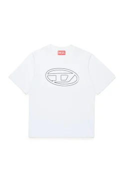 T-Shirts>DIESEL Oval D branded T-shirt white