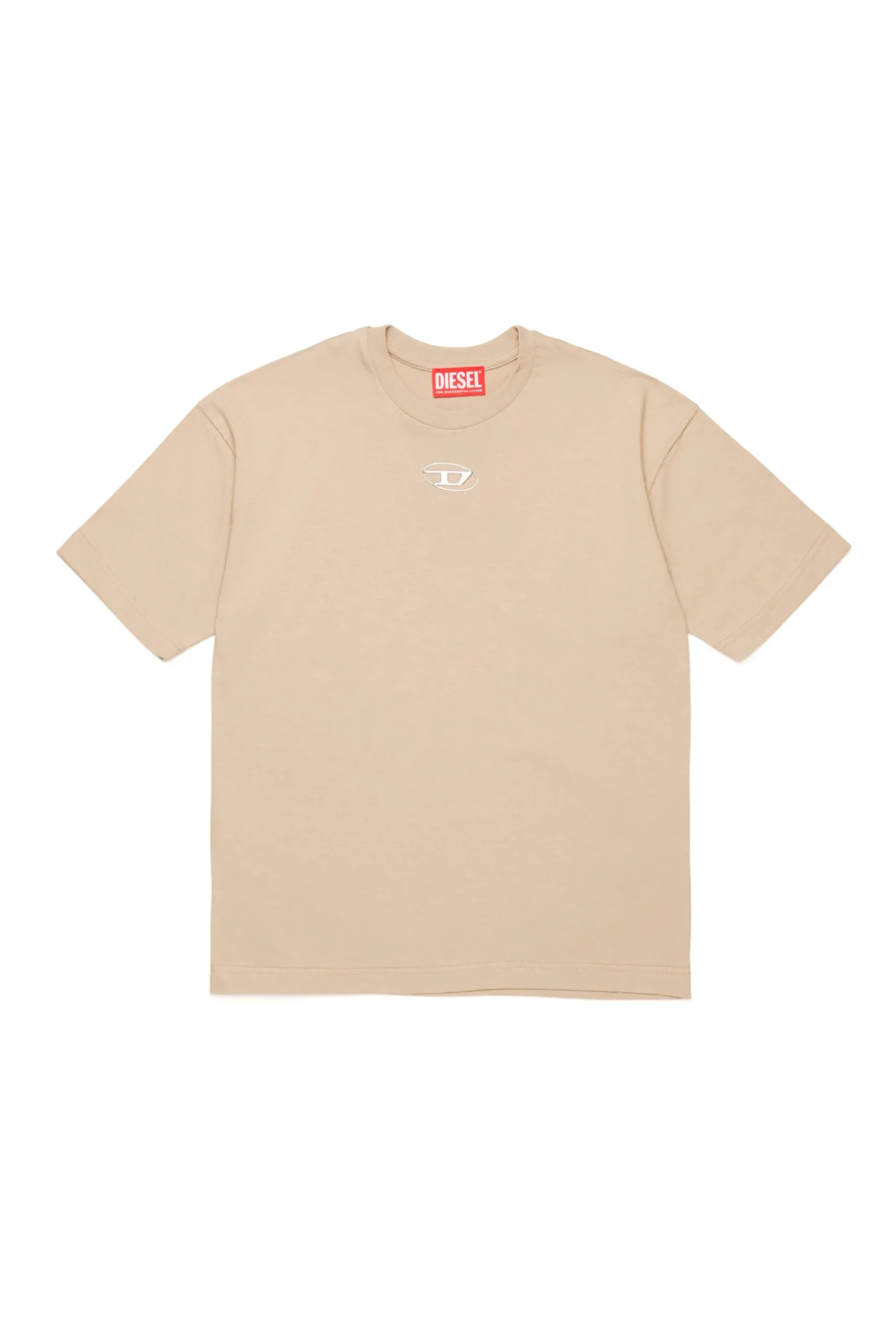 T-Shirts>DIESEL Oval D branded T-shirt sand