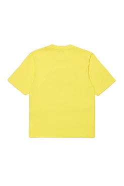 T-Shirts>DIESEL Oval D branded T-shirt lemon yellow