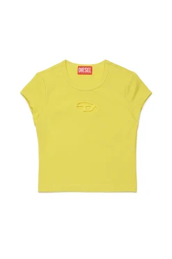 T-Shirts | Oval D By Diesel>DIESEL Oval D branded T-shirt canary yellow