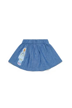 Skirts | Denim-Mania>MARNI Patterned chambray skirt blue denim