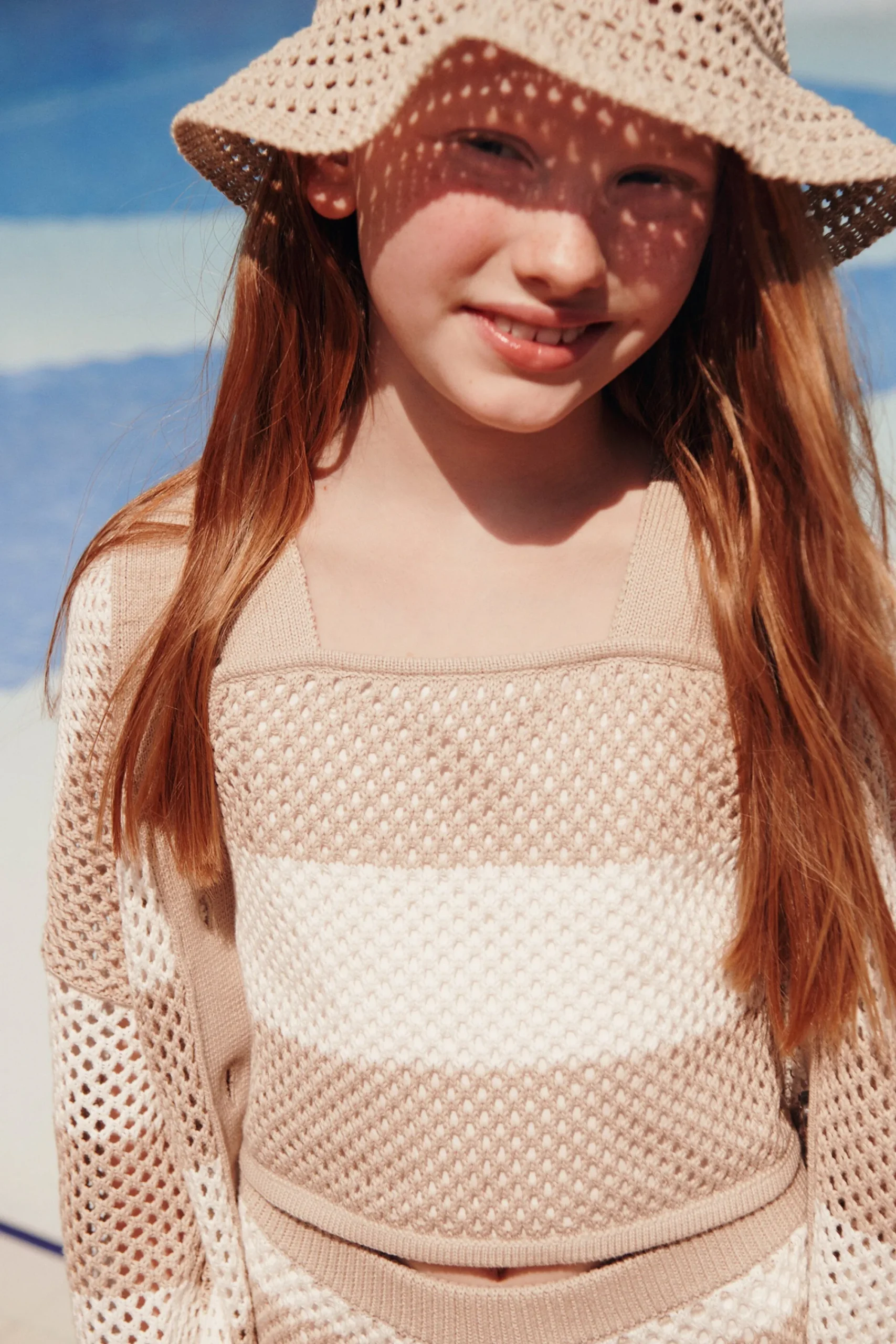 Hats And Caps>MAX&Co. Perforated fisherman hat beige