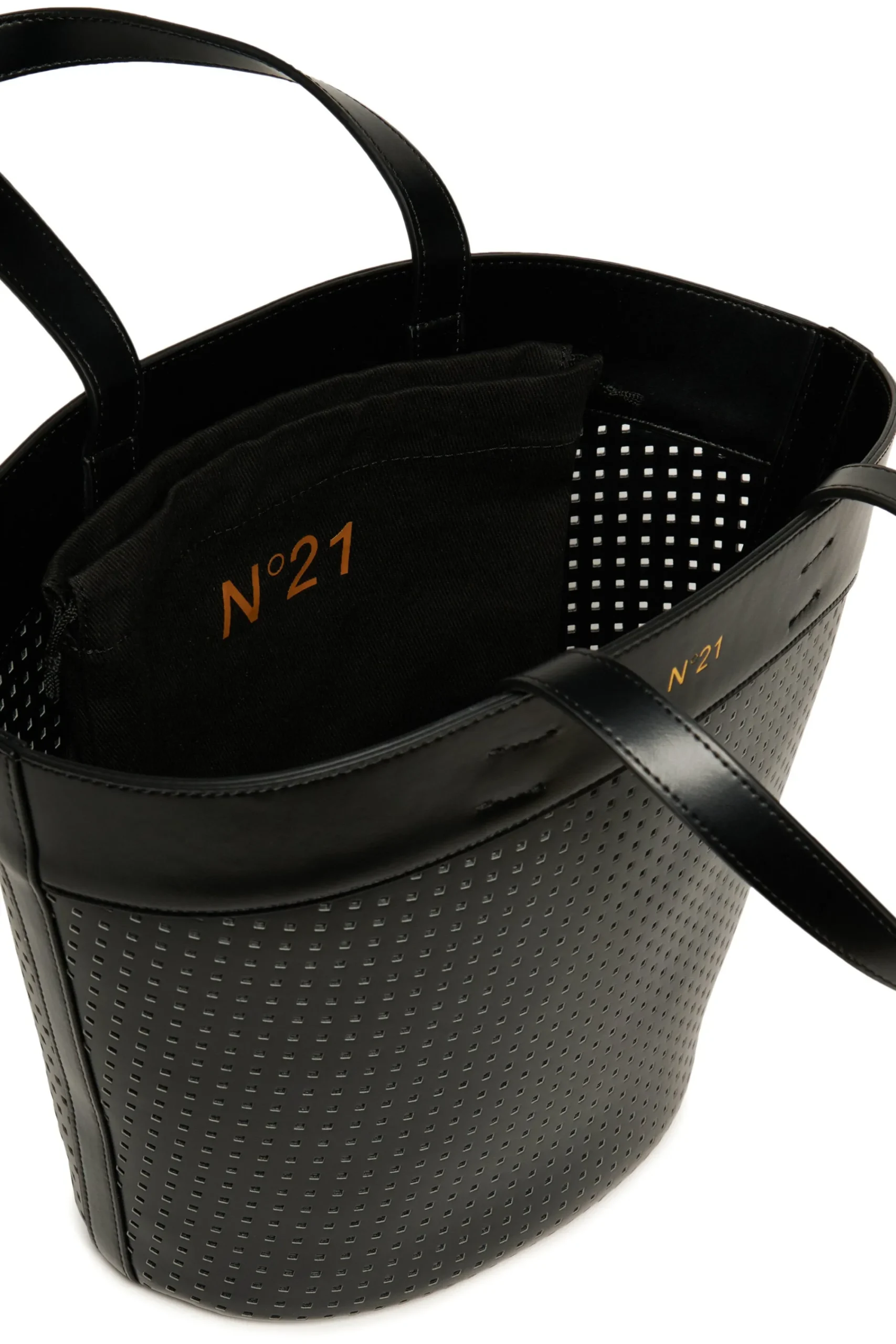 Bags And Backpacks>N°21 Perforated shopper bag black