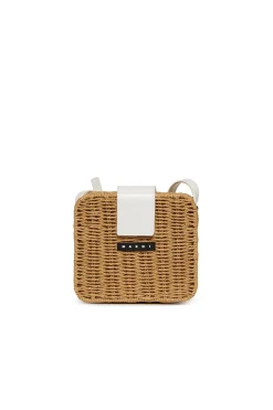 Bags And Backpacks>MARNI Pic-Nic bag in raffia-effect fabric brown