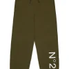 Pants | Activewear>N°21 Pink fleece trousers with logo military green