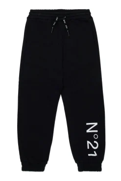 Pants | Activewear>N°21 Pink fleece trousers with logo black
