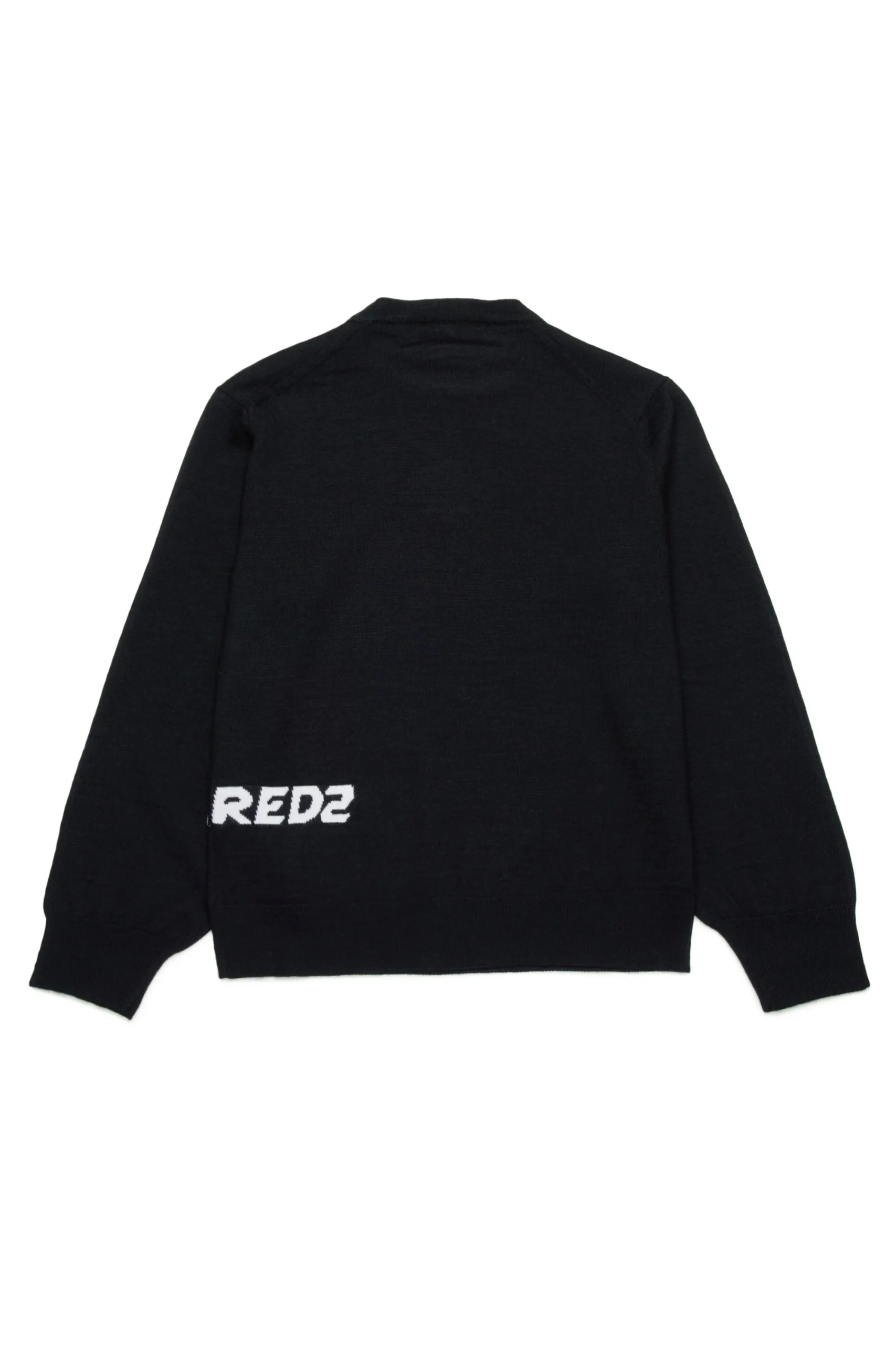 Knitwear | Knitwear>DSQUARED2 Plain wool-blend knitted pullover black