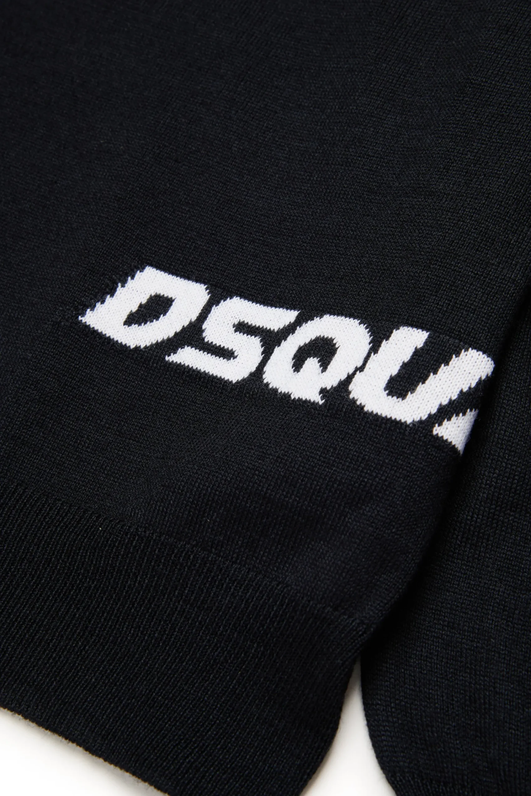 Knitwear | Knitwear>DSQUARED2 Plain wool-blend knitted pullover black