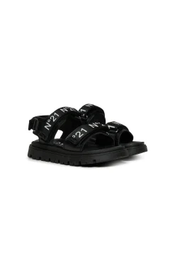 Slippers And Sandals | Slippers And Sandals>N°21 Platform sandals with logoed straps black