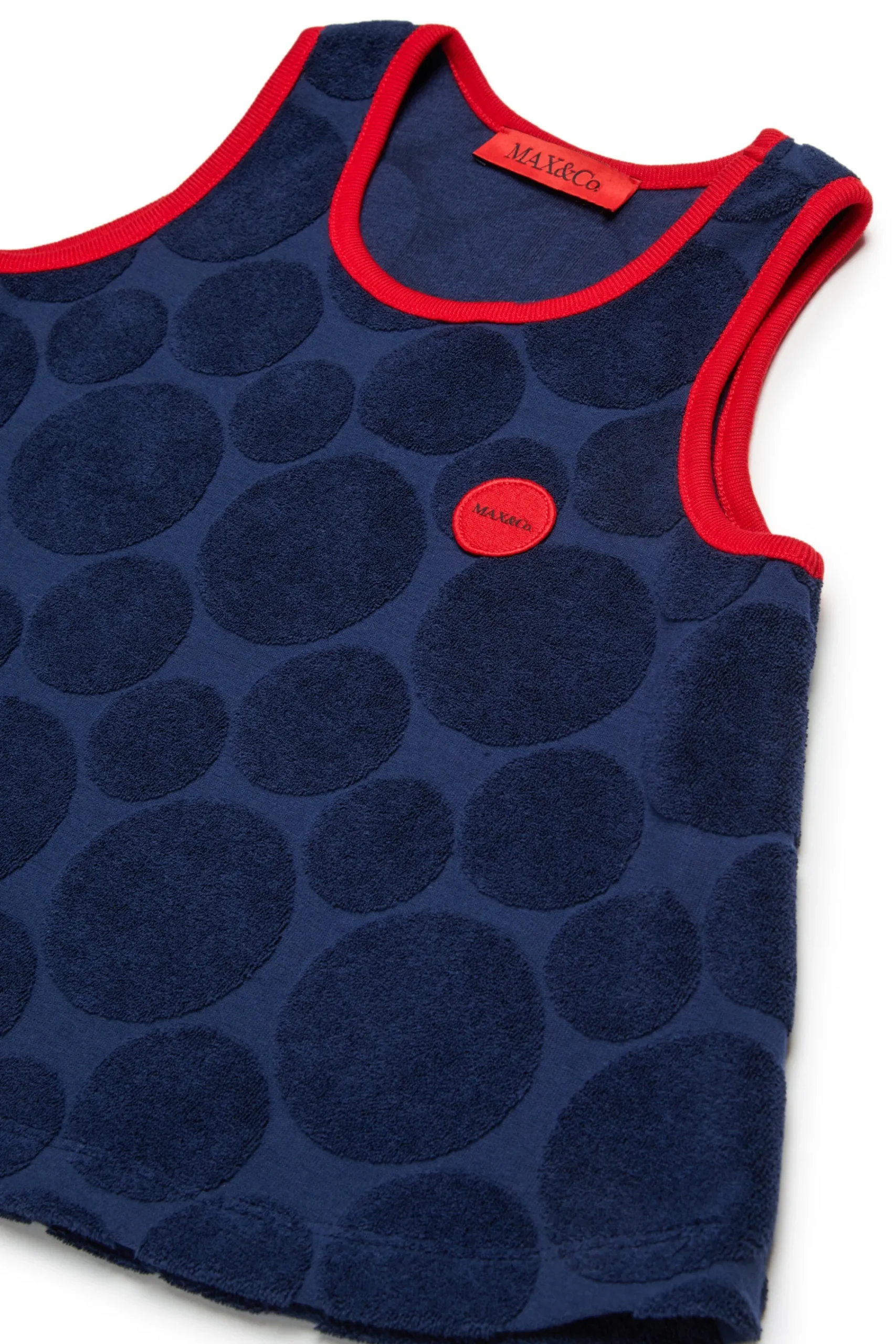 T-Shirts>MAX&Co. Polka Dots allover sleeveless terry T-shirt bluette