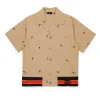 Shirts>N°21 Poplin allover Palms bowling shirt sand
