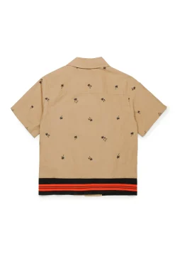 Shirts>N°21 Poplin allover Palms bowling shirt sand