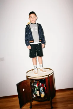 Shorts>N°21 Poplin allover Palms shorts black
