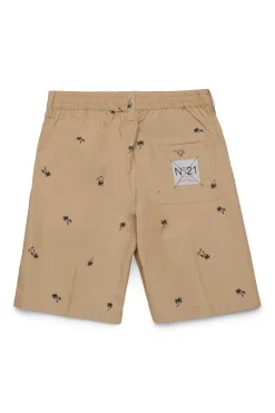 Shorts>N°21 Poplin allover Palms shorts sand