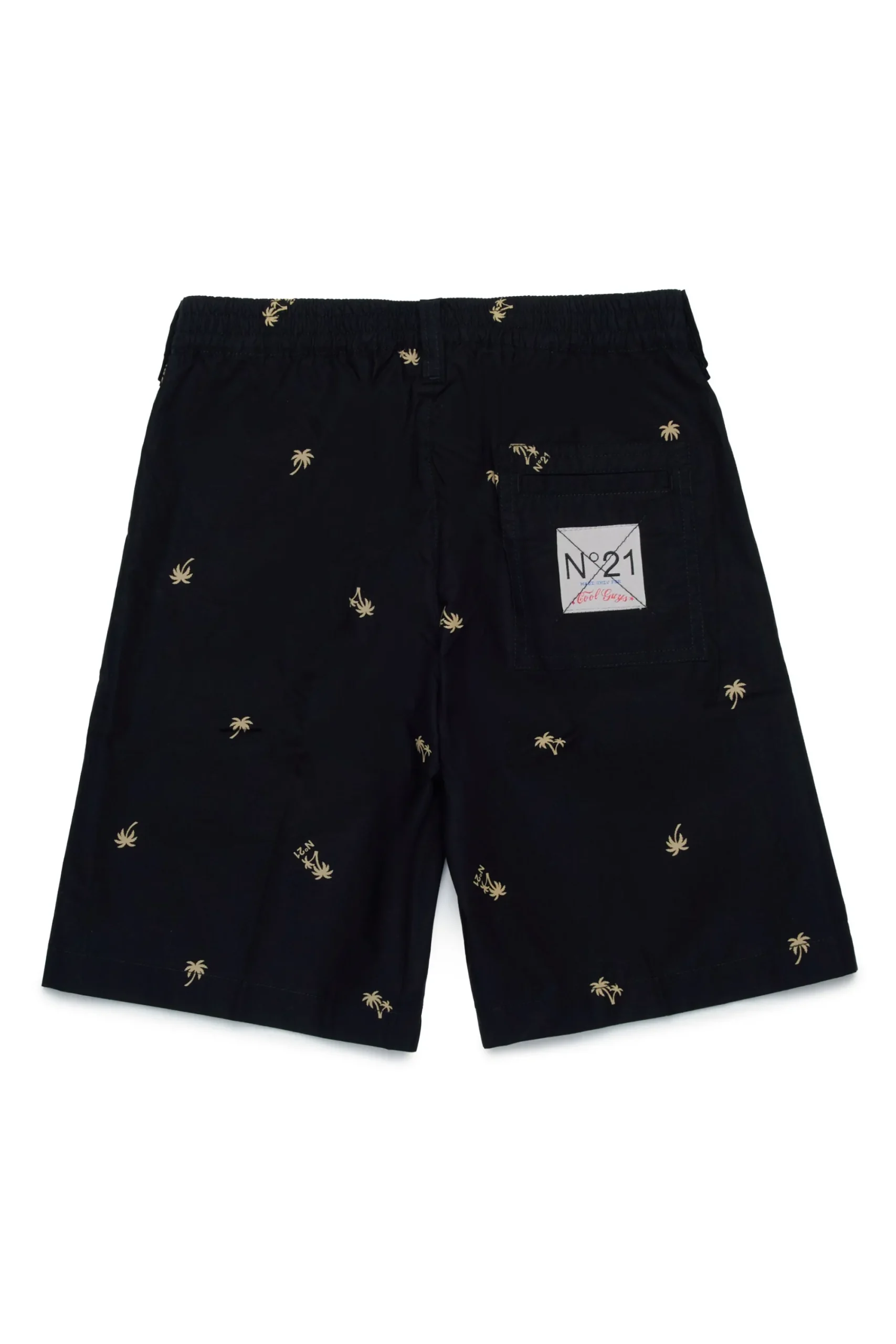 Shorts>N°21 Poplin allover Palms shorts black