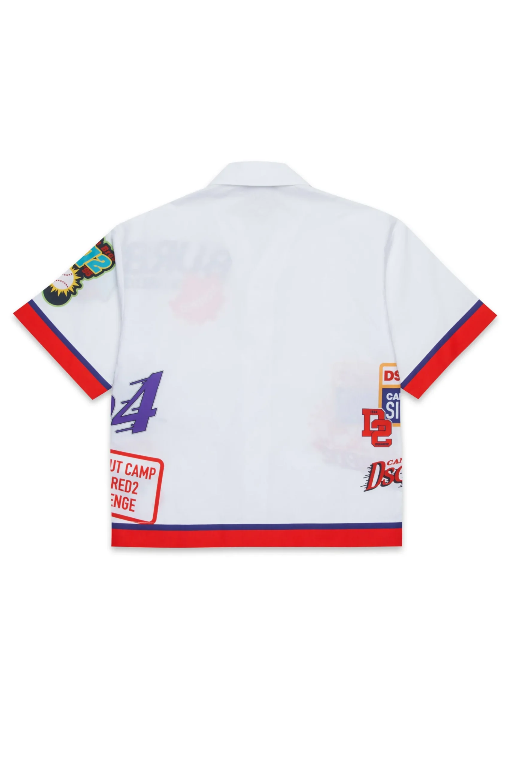Shirts>DSQUARED2 Poplin bowling shirt with Urban graphics white