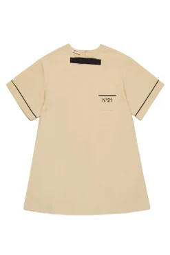 Dresses>N°21 Poplin dress with bow creamy white