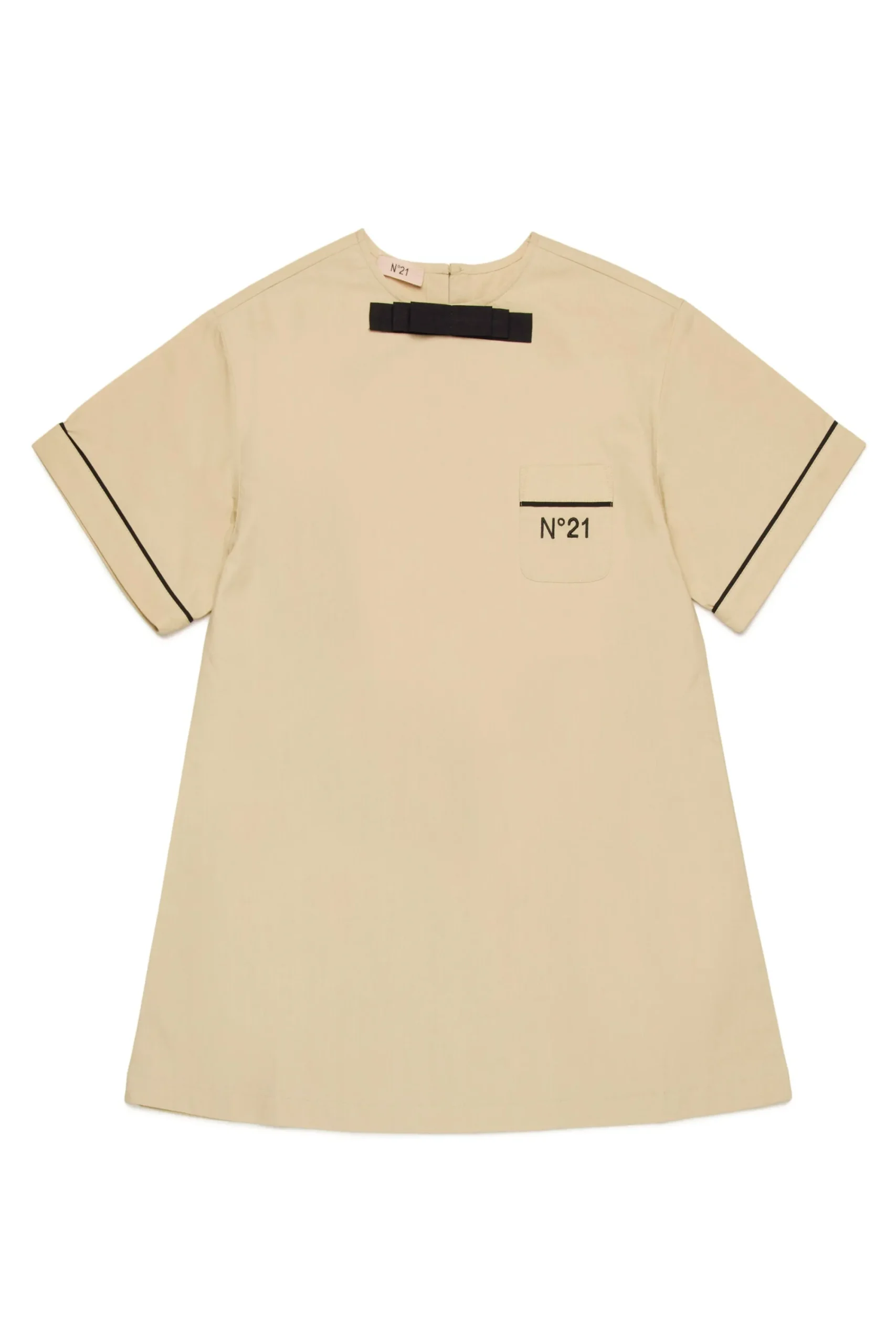Dresses>N°21 Poplin dress with bow creamy white