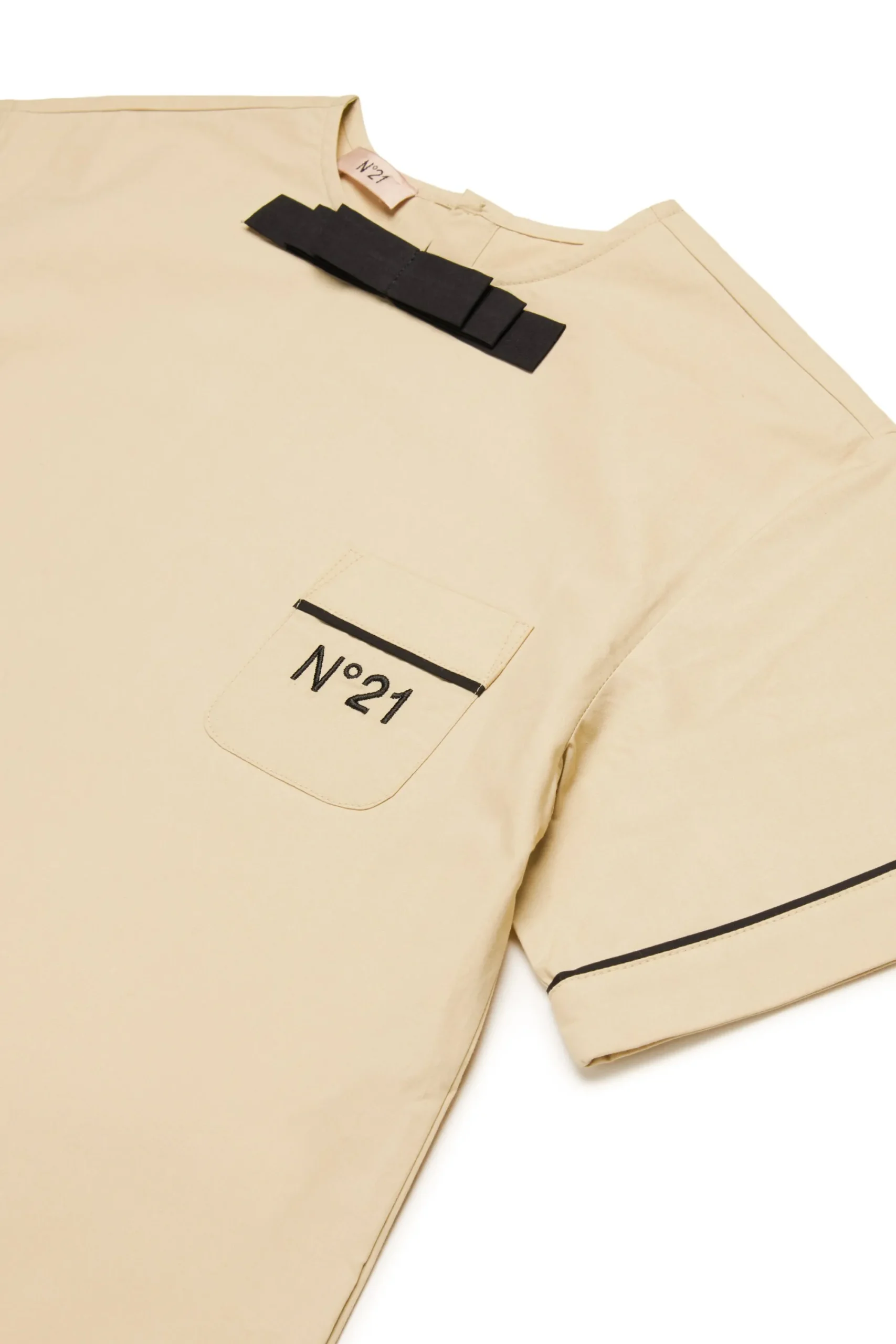 Dresses>N°21 Poplin dress with bow creamy white