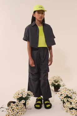 Pants | Pants>MM6 MAISON MARGIELA Poplin pants with Numeric logo grey