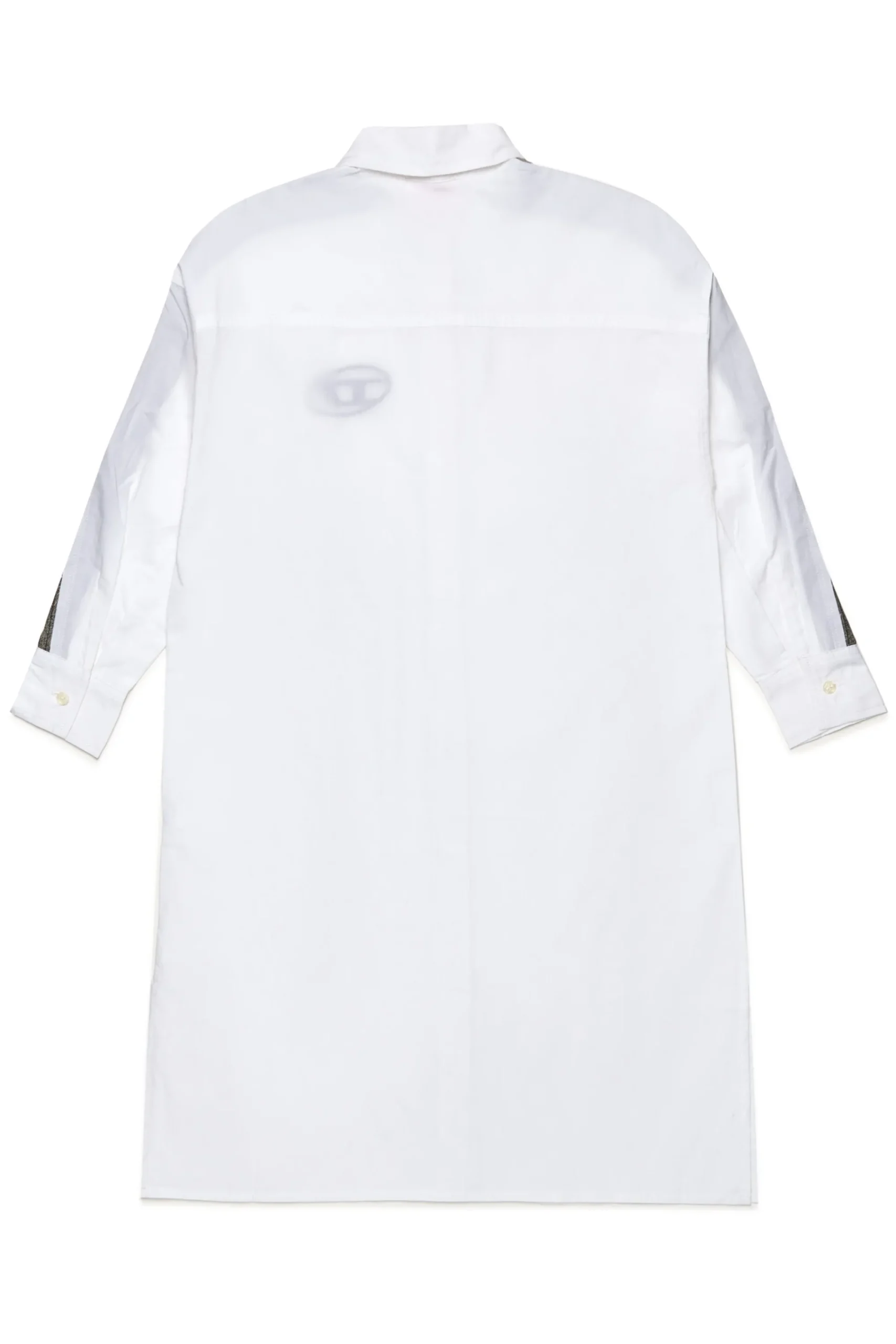 Dresses>DIESEL Poplin shirt dress with denim inserts white
