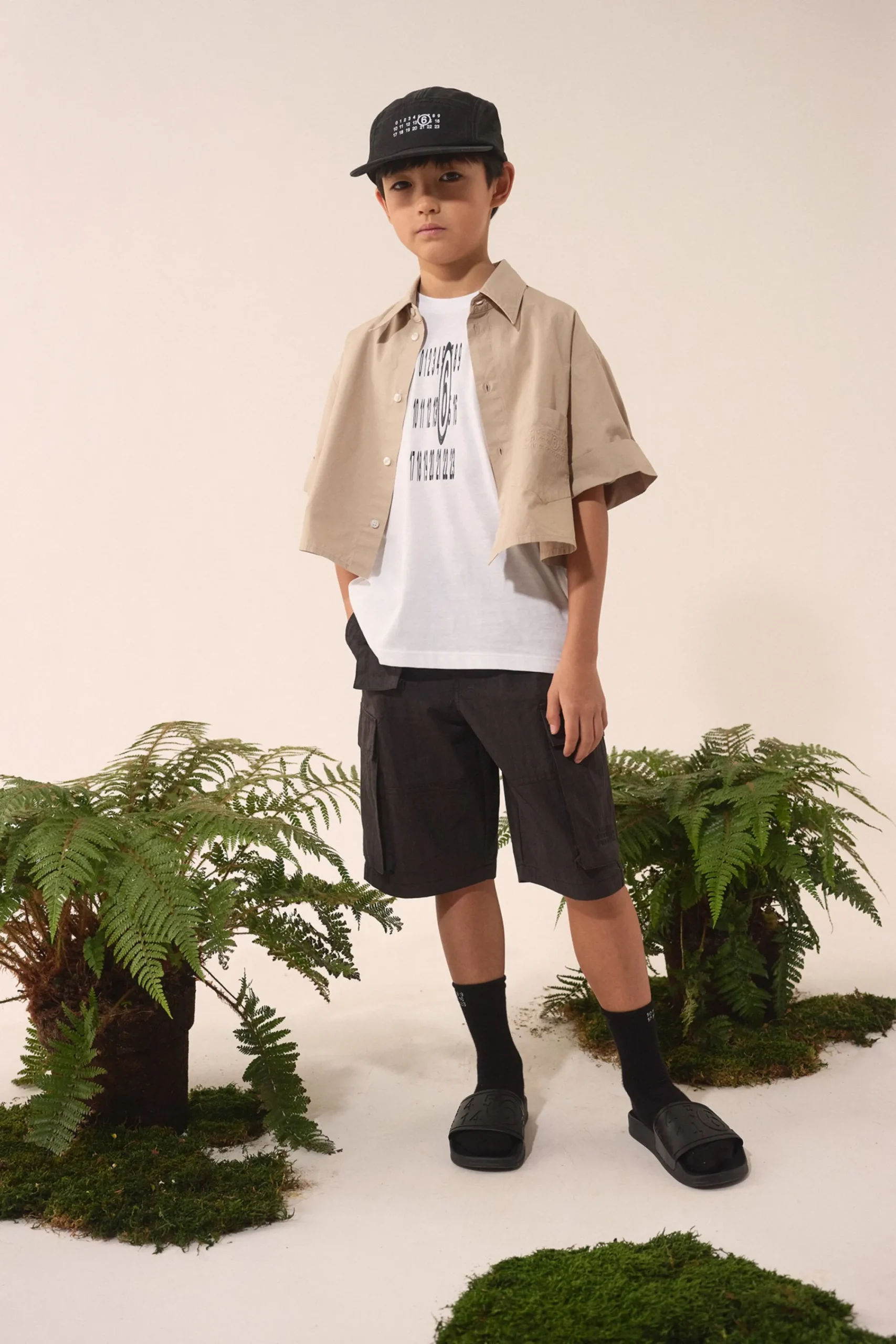 Shirts | Shirts>MM6 MAISON MARGIELA Poplin shirt with turn-up sleeves beige
