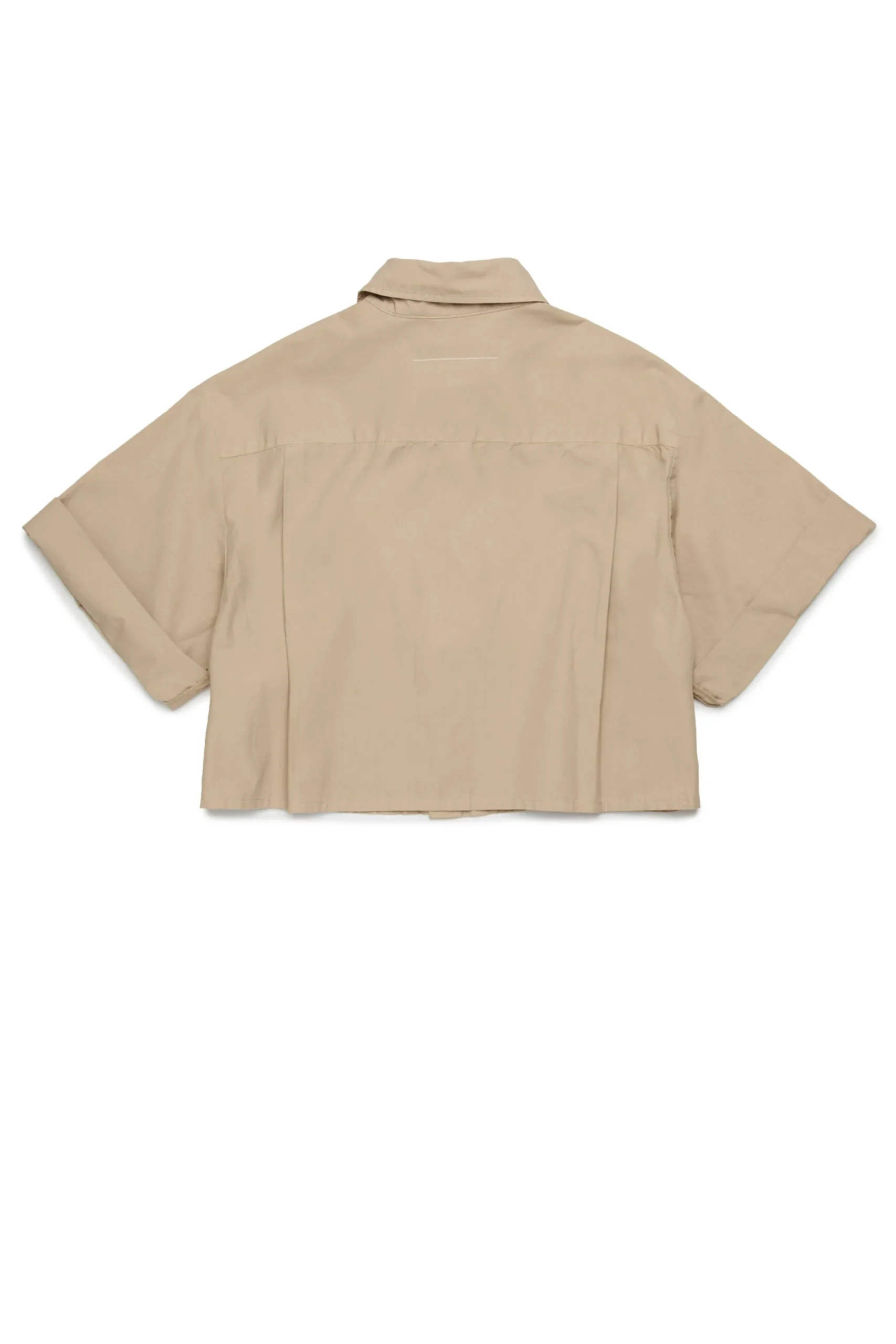 Shirts | Shirts>MM6 MAISON MARGIELA Poplin shirt with turn-up sleeves beige