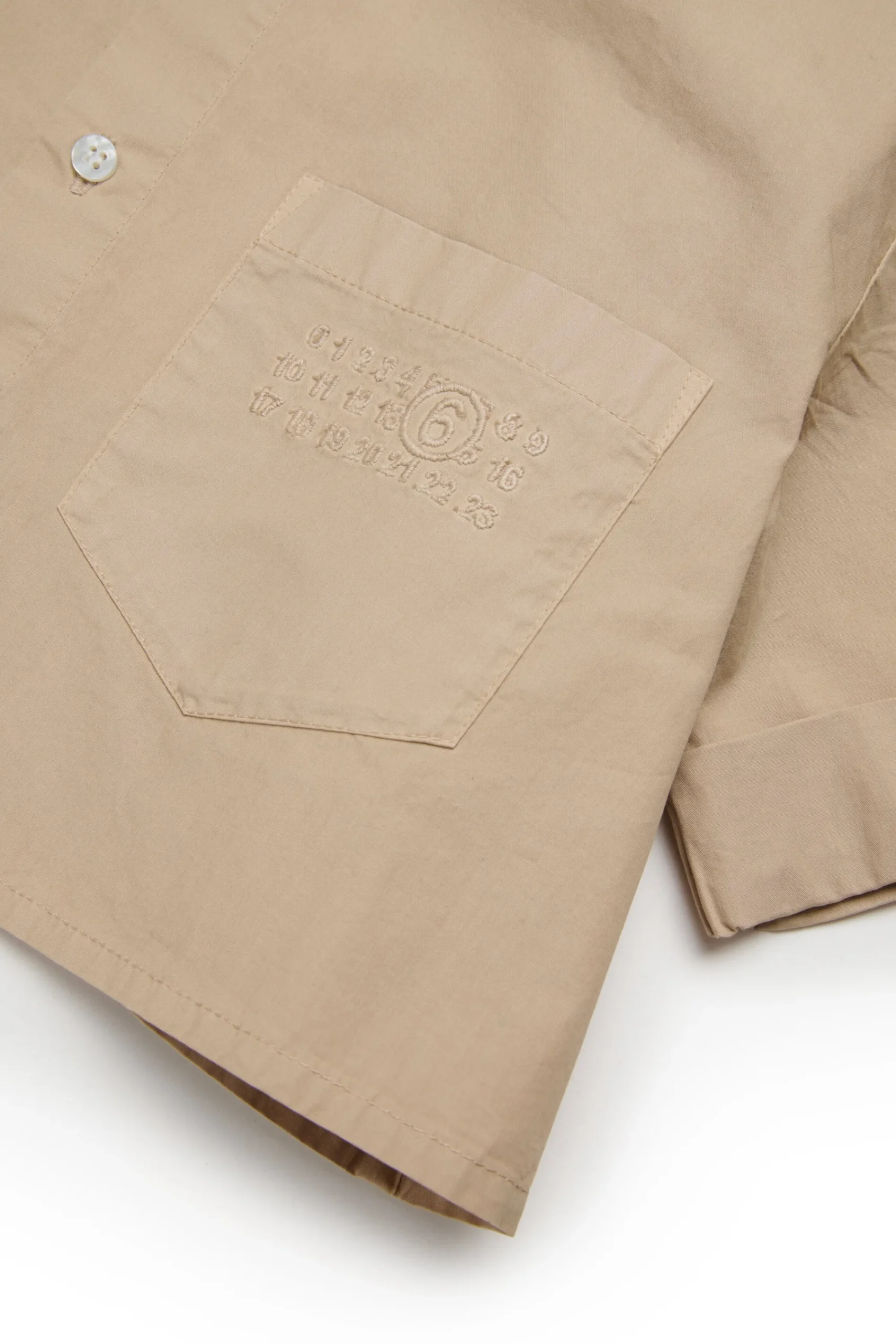 Shirts | Shirts>MM6 MAISON MARGIELA Poplin shirt with turn-up sleeves beige