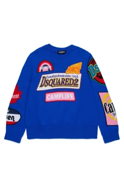 Knitwear | Knitwear>DSQUARED2 Pullover with Urban graphics blue surf the web