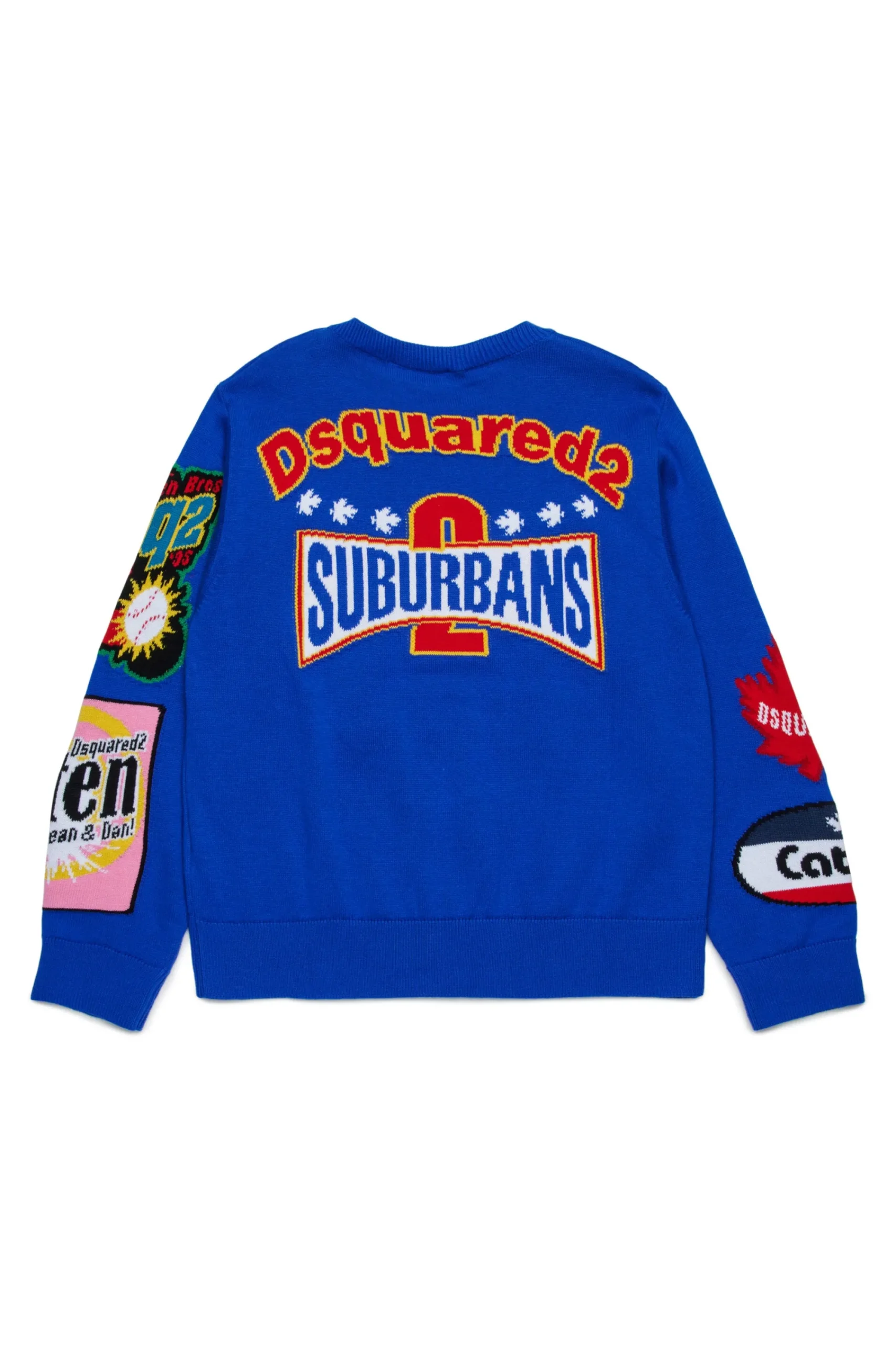 Knitwear | Knitwear>DSQUARED2 Pullover with Urban graphics blue surf the web