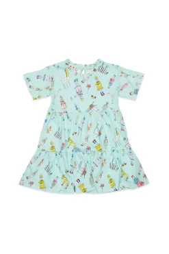 Dresses>MARNI Rainbow Day allover jersey dress placid blue