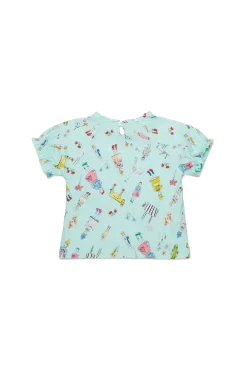 T-Shirts>MARNI Rainbow Day allover T-shirt placid blue