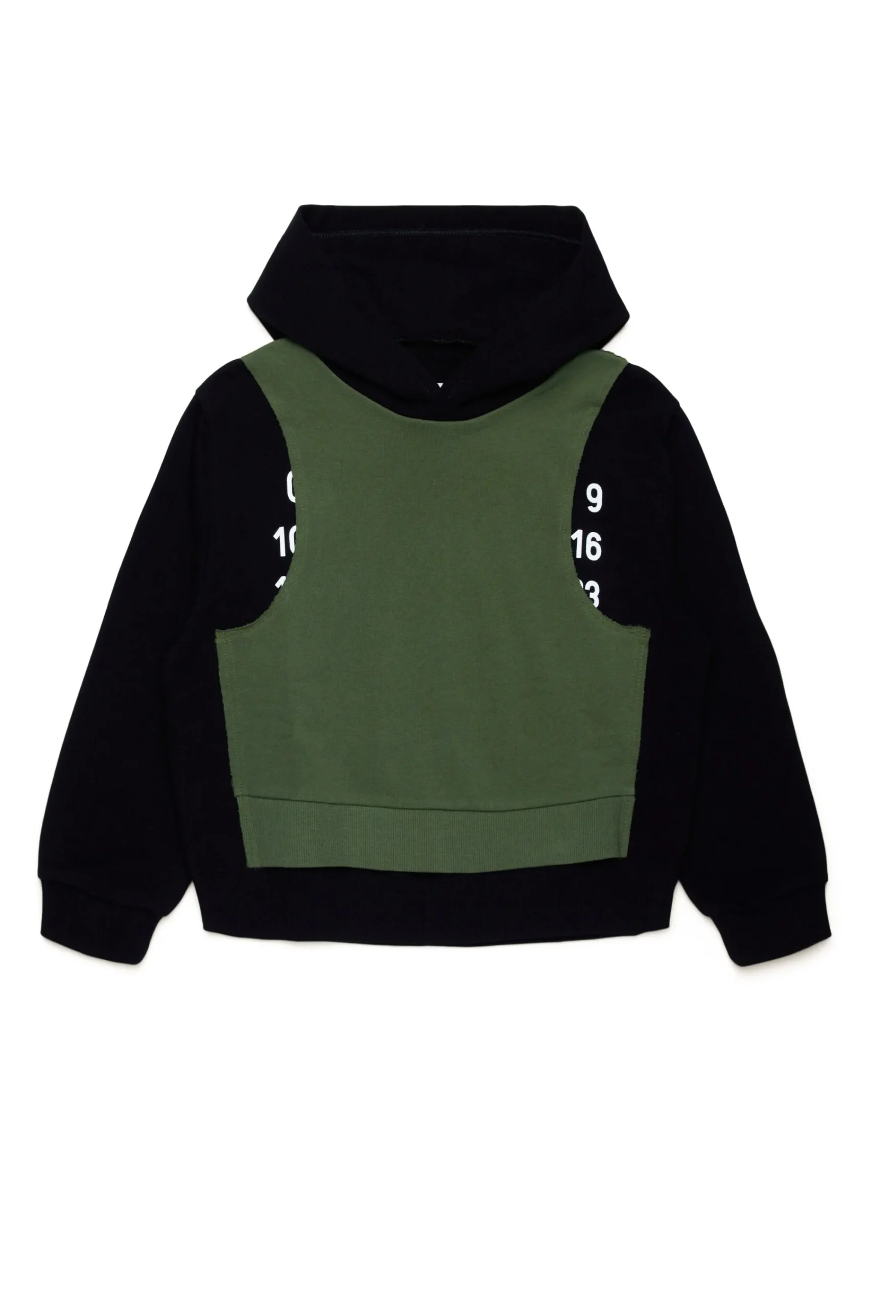 Sweatshirts | Sweatshirts>MM6 MAISON MARGIELA Re-cut sweatshirt with hidden Numeric logo black