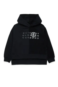 Sweatshirts | Logomania>MM6 MAISON MARGIELA Recut sweatshirt with Stamp Numbers black