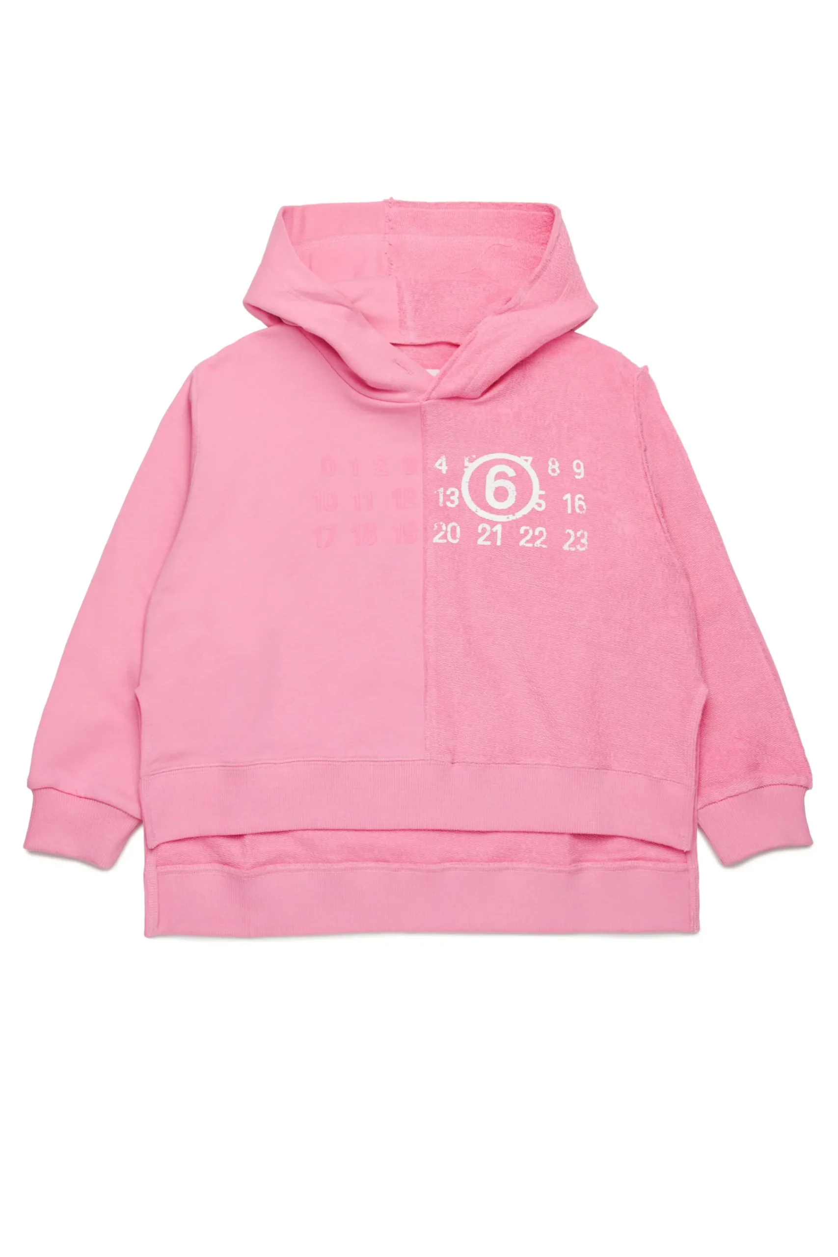 Sweatshirts | Sweatshirts>MM6 MAISON MARGIELA Recut sweatshirt with Stamp Numbers light pink